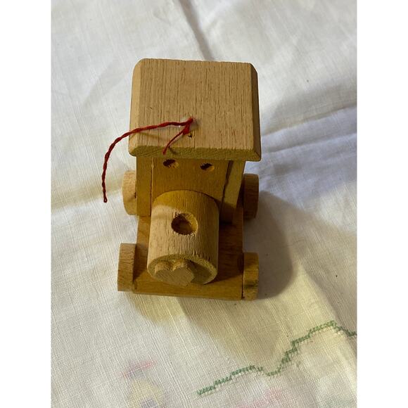 Wooden Christmas Tree Ornament Natural wood train engine - Picture 5 of 10